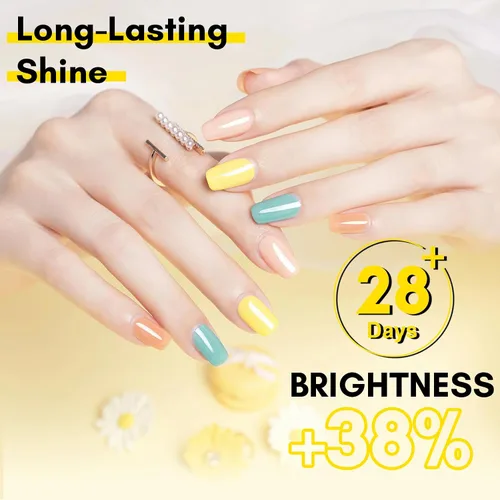 Vista 6 de Kit de capa base y capa superior de gel Makartt: Esmalte de uñas transparente, brillante, sin necesidad de limpieza, resistente a manchas, capa