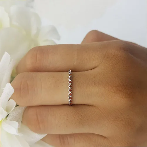 Vista 5 de Dazzlingrock Collection Anillo apilable de plata de ley de 0,12 quilates de plata de ley