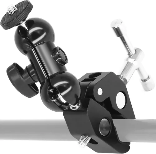 Vista 6 de Paquete de 2 soportes de montaje de abrazadera para cámara, brazo de bola de doble cabeza esférica con súper abrazadera compatible con Ronin M Ronin
