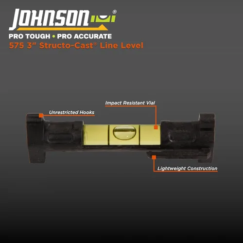 Vista 3 de Johnson Level & Tool 575 - Línea de fundición estructural, 3 pulgadas, 1 nivel