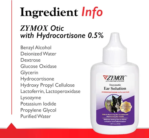 Vista 5 de Pet King Brands ZYMOX - Solución para oídos con hidrocortisona al 0,5% y limpiador de oídos