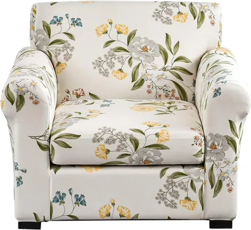 Vista 103 de Fundas elásticas para sofá de 1/2/3 cojines, funda estampada con fundas de cojín de asiento separadas, fundas de sofá lavables, protector de muebles