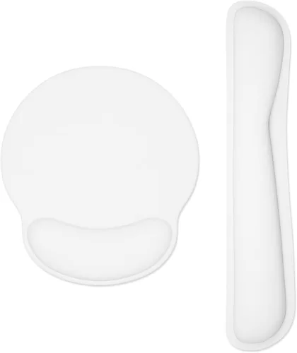 Vista 19 de Reposamuñecas para teclado y alfombrilla para ratón con soporte de muñeca, bonito cojín de espuma viscoelástica para conjunto de teclado y ratón