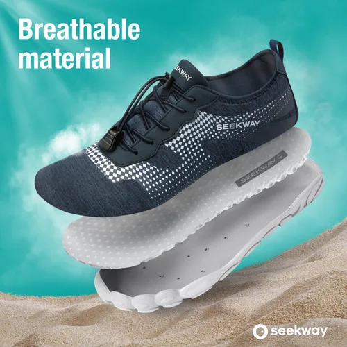 Vista 3 de SEEKWAY - Zapatos de agua unisex, de secado rápido, tipo calcetín y con sensación de pies descalzos para adultos ideales para playa, natación, río