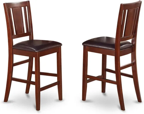 Vista 3 de East West Furniture VNBU5-MAH-LC - Juego de mesa de comedor de 5 piezas de altura de mostrador incluye una mesa de cocina cuadrada y 4 sillas