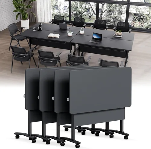 Vista 21 de Folding Conference Table with Wheels, Modular Foldable Conference Room Training Tables for Training Rooms, Flip Top Mobile Rolling Meeting Seminar