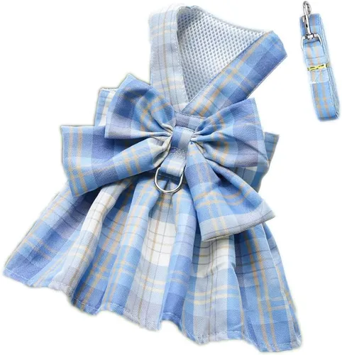 Vista 10 de Vestido de perro arnés para niña, ropa Yorkie para perros pequeños, vestidos para cachorros y niñas, vestido tutú pequeño