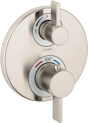 Vista 5 de hansgrohe Ecostat S 15758141 - Válvula de ducha termostática de 2 manijas con desviador en bronce cepillado