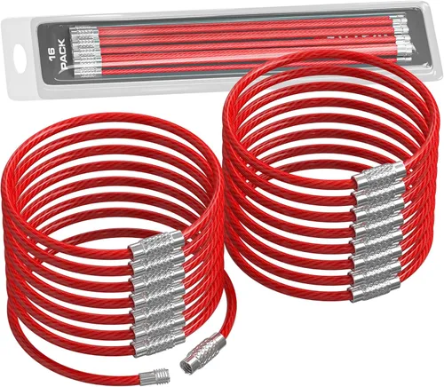 Vista 10 de Llavero grande de alambre de cable para coche, llaveros de bucle resistente, anillos de mosquetón de acero inoxidable