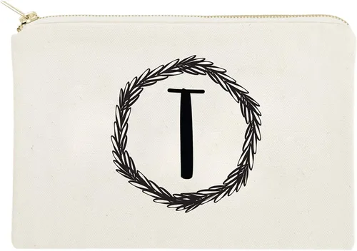 Vista 14 de The Cotton & Canvas Co. Bolsa de cosméticos personalizada con monograma y bolsa de maquillaje de viaje, A