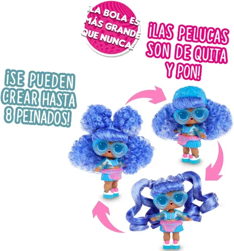 Vista 2 de L.O.L. Surprise! Muñecas Hairvibes con 15 sorpresas y extensiones para mezclar y combinar
