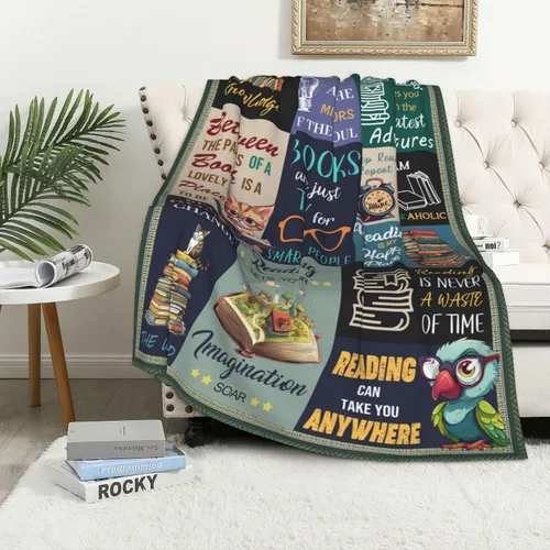 Vista 6 de Regalos para Amantes de los Libros para Mujeres, Regalos de Bibliotecaria para Mujeres, Ideas de Regalos para Club de Lectura, Manta de Lectura