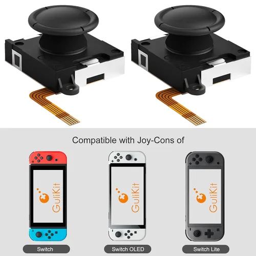 Vista 2 de Gulikit Switch Joystick Replacement,No Drift,Hall Joystick Thumb Stick for SwitchSwitch OLEDSwitch Lite Joycon,LeftRight Hall Effect Sensor Joystick