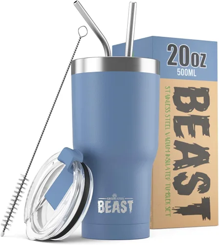 Vista 70 de Beast Vaso de 10 oz de Acero Inoxidable con Aislamiento al Vacío para Café y Hielo de Doble Pared Termo de Viaje (Blanco Ártico)