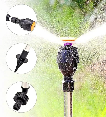 Vista 2 de Aspersor de trípode giratorio 2023 con rociador de agua de rotación de trípode, rociador giratorio automático de 360 grados, trípode telescópico