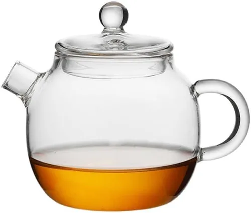 Vista 4 de 123Arts Mini tetera, tetera de cristal, tetera pequeña transparente para uso de una persona, 5.1 fl oz/5oz