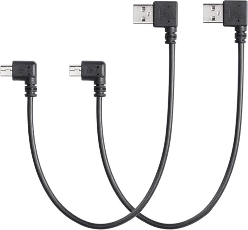 Vista 9 de CERRXIAN Mini cable USB de 9 pulgadas, mini USB en ángulo recto y ángulo izquierdo macho a USB tipo A 2.0 en ángulo izquierdo, cable de Combo USB A