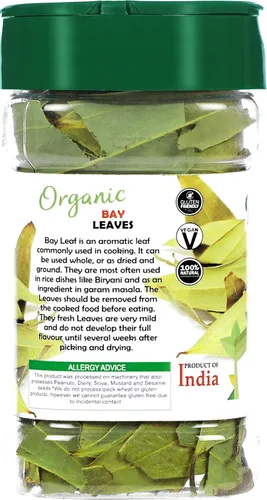 Vista 6 de Rani Organic Bay Leaves (Tej Patta) Especias enteras seleccionadas a mano Extra grandes 0.4oz (12g) Frasco PET ~ Todo natural Apto para gluten