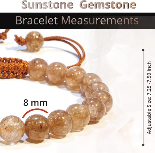 Vista 275 de Adjustable Crystal Bracelet – Gemstone Bead Bracelet with Adjustable Macrame String – Chic Gemstone Bracelet for Men and Women – 8mm Round Healing