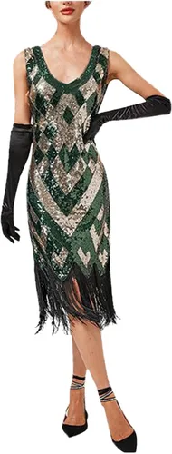 Vista 2 de Divhosrg Evening Dresses for Women Party Sexy Dress Fashion Solid Color Sequin Fringe Dress SequinDressfor Women