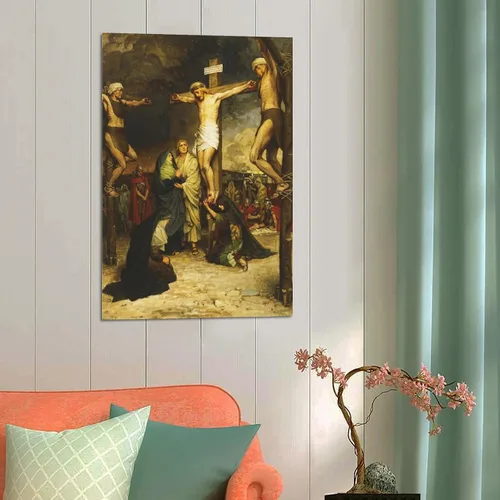 Vista 4 de ZTJ Póster de Jesucristo, la crucifixión de Cristo, pintura decorativa, lienzo, arte de pared, póster de sala de estar, dormitorio, 16 x 24 pulgadas