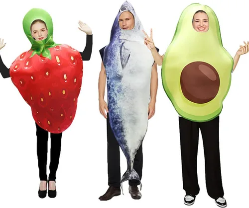 Vista 5 de Sister Amy Divertidos disfraces de frutas y verduras, disfraces de Halloween para mujeres y hombres, talla única