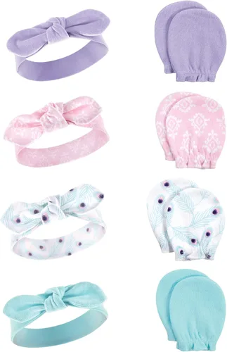 Vista 72 de Hudson Baby Conjunto de diadema de algodón y manoplas para rascar para bebé