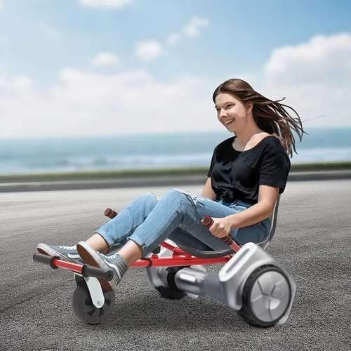 Vista 3 de Accesorio de asiento para aeropatineta, asiento de equilibrio ajustable para scooter de 6.5 a 10 pulgadas, Hoverboard Go Kart con absorción