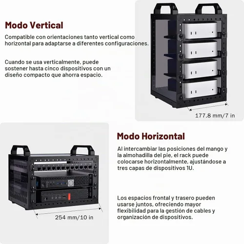 Vista 4 de GeeekPi DeskPi RackMate TT Mini gabinete de servidor para mini PC, red, servidores, audio y equipo de video