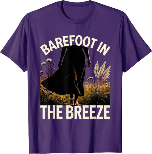 Vista 5 de Men's Barefoot in the Breeze Boho Summer Style T-Shirt Navy Blue