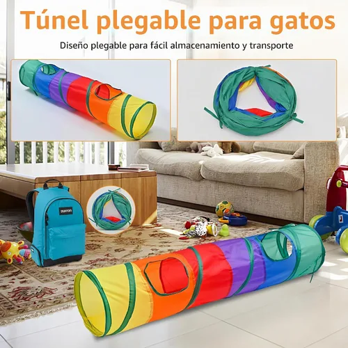 Vista 3 de iCAGY Juego de 25 juguetes para gatos, túnel de juguete para gatos