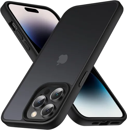 Vista 9 de Yriklso Funda para iPhone 11 Pro Max, protección contra caídas de grado militar, carcasa trasera dura translúcida - rosa esmerilado