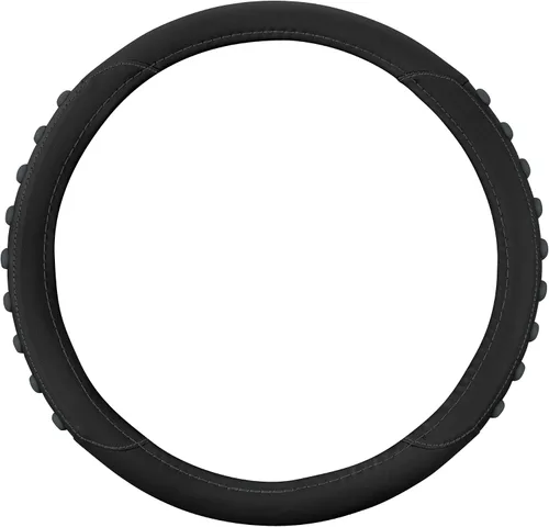 Vista 25 de Motor Trend GripDrive - Funda de cuero negro sintético para volante de automóvil, camión, camioneta, SUV, tamaño pequeño de 14 pulgadas, funda