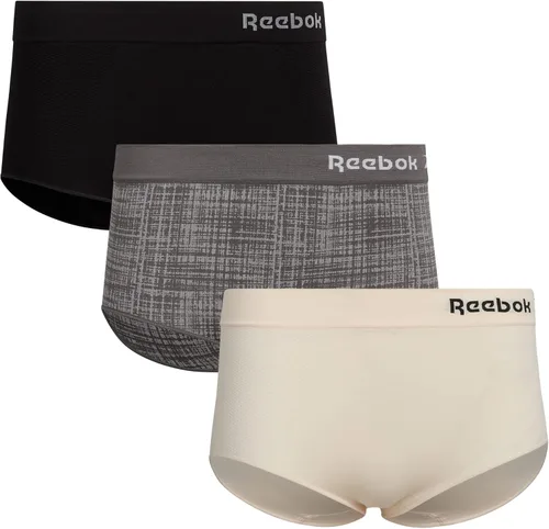 Vista 6 de Reebok Ropa interior para mujer, sin costuras, de cintura alta (paquete de 3)