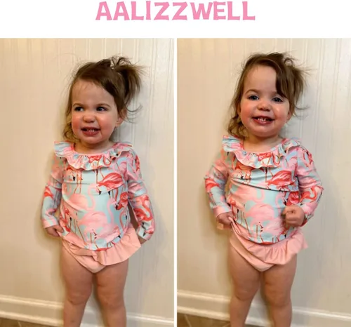 Vista 2 de Aalizzwell Bañador de manga larga para bebé niña