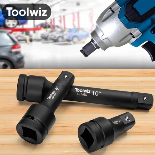 Vista 8 de Toolwiz Juego de Extensión de Dados de 1'', 4'', 6'', 10'' (3 Piezas) Acero Cr-Mo, Barra de Extensión de Transmisión de 1 Pulgada con Pasador