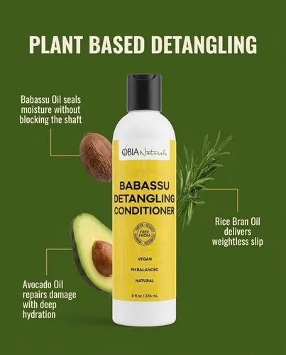 Vista 8 de OBIA Naturals Babassu - Acondicionador desenredante, enjuague sin proteínas