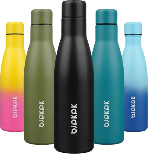Vista 60 de [Usado] BJPKPK Botella de agua pequeña aislada de 12 onzas, frasco a prueba de A-azul