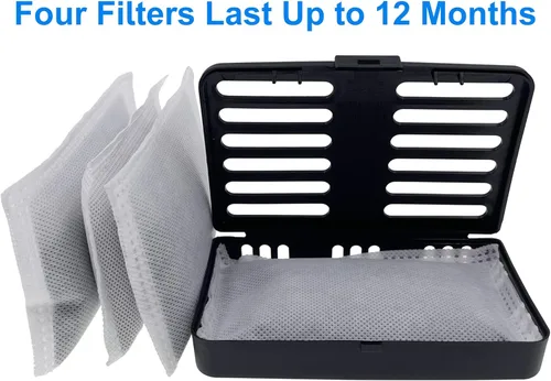 Vista 3 de Filtro absorbente de olores de carbón activado, desodorante compatible con botes de basura iTouchless de 8 galones y más grandes