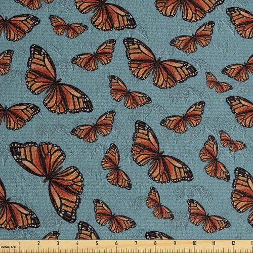 Vista 35 de Ambesonne The Yard, tela de gamuza sintética tradicional americana por The Yard, Garden Feel Moths Bellotas Hojas Magic Forest Concept Art