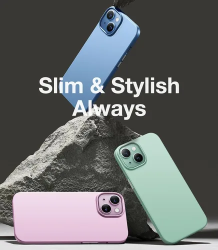 Vista 6 de TORRAS Funda delgada diseñada para iPhone 15, [Ultra delgada como sin funda] [tacto aterciopelado] Funda protectora resistente con plástico duro 3
