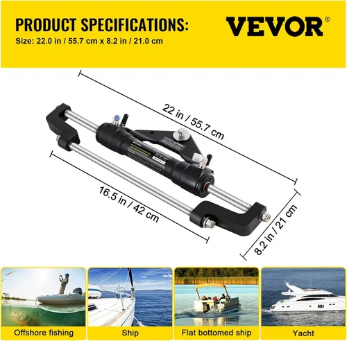 Vista 7 de VEVOR Kit de dirección hidráulica fuera de borda