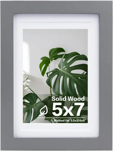 Vista 130 de Egofine - Portarretratos de 4 x 6 pulgadas, de madera maciza con plexiglás, para fotos de 3.5 x 5 con paspartú o de 4 x 6 sin paspartú, para colocar