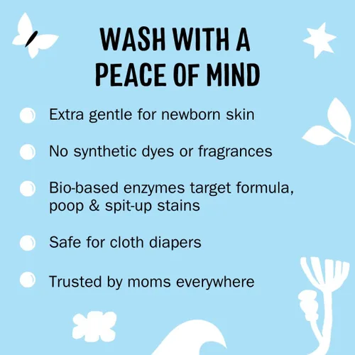 Vista 2 de Detergente líquido Molly's Suds para ropa de bebé Elimina leche de fórmula, caca y manchas de escupir Extra suave para bebés, niños pequeños