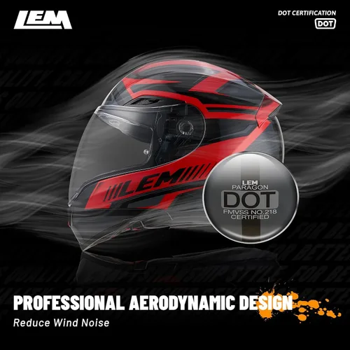 Vista 5 de LEM Cascos de motocicleta de cara completa, cascos para hombres, con certificado DOT, PINLOCK y DVS de doble visión, casco de motocicleta de calle