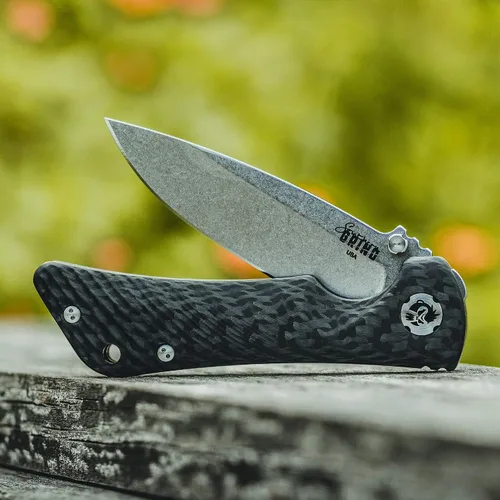 Vista 4 de Southern Grind Cuchillo plegable Spider Monkey Drop Point con mango de fibra de carbono