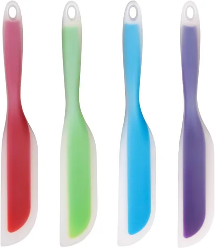Vista 10 de Espátula de cocina flexible con forma de cuchillo de silicona antiadherente, utensilios de cocina con núcleo de nailon (azul)