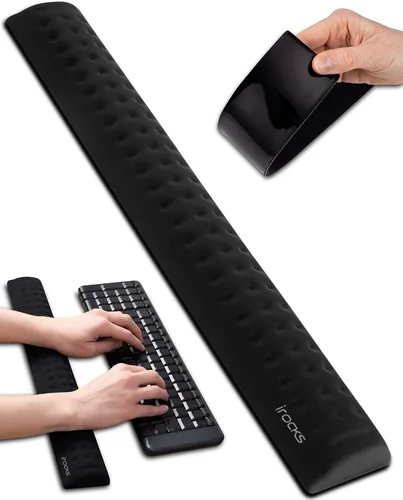 Vista 11 de i-Rocks Reposamuñecas de Espuma Viscoelástica para Teclado - Reposamuñecas que Reduce el Dolor para Teclado de Computadora - Reposamuñecas con Base