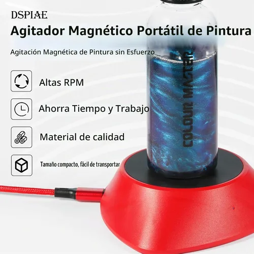 Vista 3 de DSPIAE Mezclador agitador eléctrico de pintura, herramienta de mezcla magnética