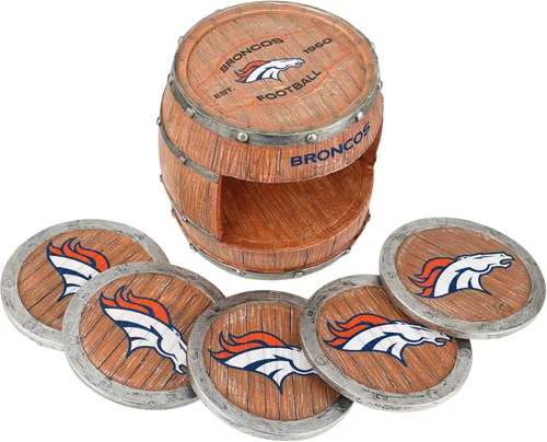 Vista 157 de FOCO NFL Team Logo 5-Pack Barrel Beverage Drink Coaster Set